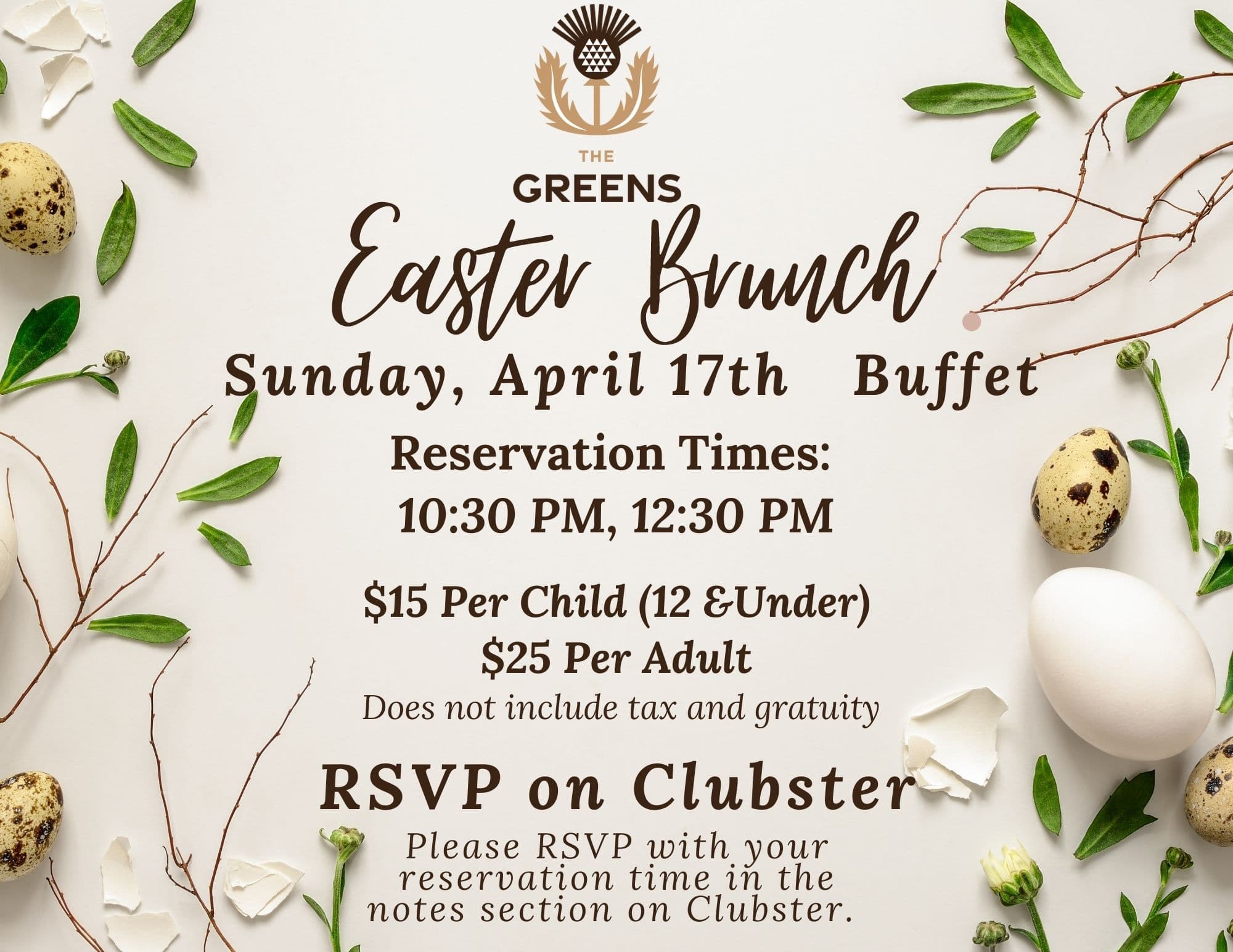 Easter Brunch Terradyne Country Club